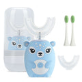 Kids Electric Toothbrushs U Shaped sonic Automatic Toothbrush with 4 Brush Heads Six Cleaning ModesCartoon deer Modeling  full mouth toothbrush for baby